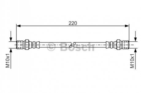 Шланг гальмівний (задній) Daewoo Lanos 1.3/1.5/1.6 97- (d=180mm) BOSCH 1 987 476 090
