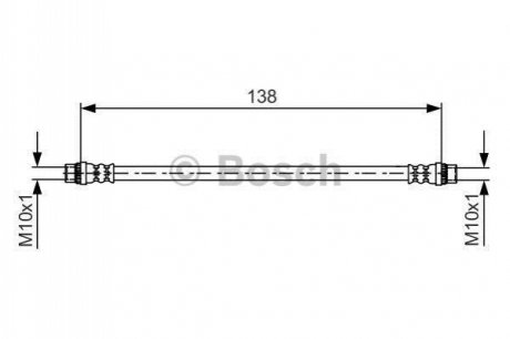 Шланг гальмівний (задній) Renault Megane/Scenic 08- BOSCH 1 987 481 625 (фото 1)