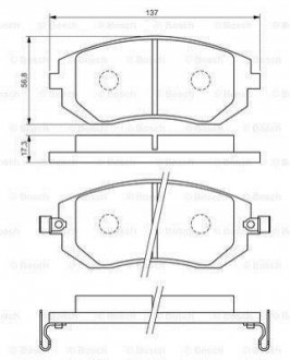 Колодки тормозные (передние) Subaru Forester/Impreza/Legace V/Outback 10- BOSCH 0 986 494 558 (фото 1)