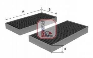 Фильтр салона BMW X3 (F25)/X4 (F26) 2.0/3.0D 10- (угольный) (к-кт 2 шт.) SOFIMA S 4241 CA (фото 1)