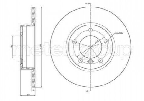 Диск тормозной (передний) BMW 3 (E36) 90-00/Z3 (E36) 95-03 (286х12) Metelli 23-0227C