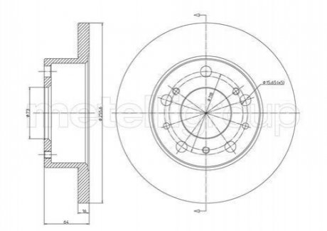 Диск тормозной (передний) Fiat Ducato 1.9/2.5D/2.0 82-90 (255.5x13.5) Metelli 23-0134