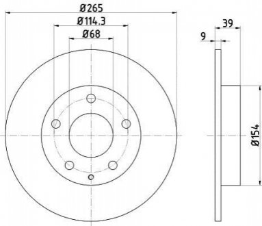 Диск тормозной (задний) Mazda 3 13-/CX-3 15- (265x9) TEXTAR 92267703 (фото 1)