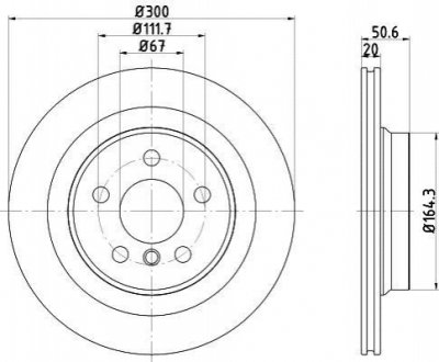 Диск тормозной (задний) BMW 1 (F40)/2 (F45)/X1 (F48) 13- (300x20) TEXTAR 92274503 (фото 1)