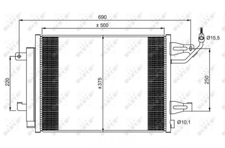 Радиатор кондиционера Mitsubishi Colt 1.1-1.5 04-12/Smart Forfour 1.1-1.5 04-06 NRF 350073 (фото 1)