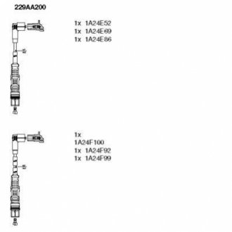 Провода зажигания VW T4 2.8 VR6 (к-кт) BREMI 229AA200