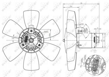 Вентилятор радіатора кондиціонера VW Caddy II/Golf II-III/Passat 1.0D-2.0 80-02 NRF 47429