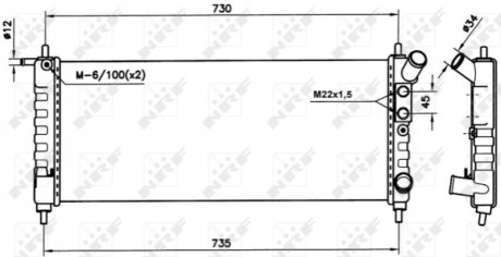 Радиатор охлаждения Opel Corsa B 1.0/1.2 i 12V 96-00 NRF 58154