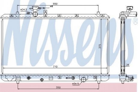 Радіатор охолодження SUZUKI SX4 (EY, GY) (06-) 2.0 i 16V NISSENS 64205