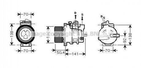 Компресор кондиціонера MERCEDES-BENZ GL,ML-SERIES (2005) (AVA) AVA COOLING MSAK431