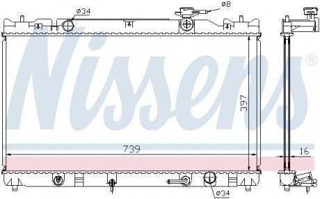 Радиатор охлаждения Toyota Camry 01-06 NISSENS 646351 (фото 1)