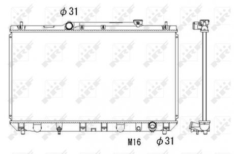 Радіатор охолодження двигуна TOYOTA Camry 96- (вир-во) NRF 53307 (фото 1)