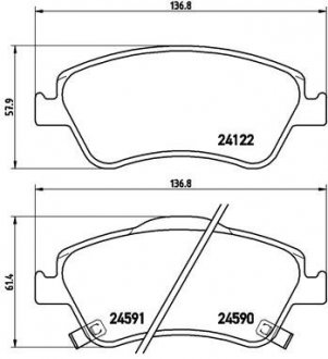 Колодки тормозные (передние) Toyota Auris 06-12/Corolla 06-14 BREMBO P 83 079