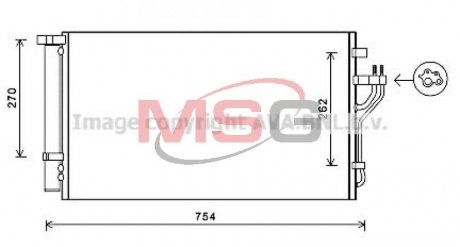 Радиатор кондиционера Hyundai iX35/Kia Sportage 1.6/2.0 10- AVA COOLING HYA5279D