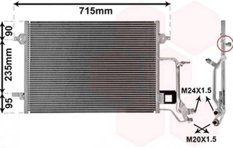 Радиатор кондиционера VW Passat 1.6-2.8 94- Van Wezel 03005116