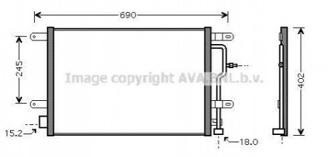 Радиатор кондиционера Audi A4/A6 Allroad 1.6-4.2 00-09 AVA COOLING AI5199