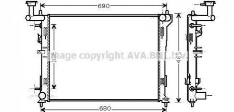 Радиатор охлаждения Hyundai I30 1.4-2.0 07-12 AVA COOLING HYA2180 (фото 1)