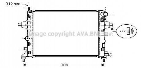 Радиатор охлаждения Opel Astra/Zafira 1.2-1.8 04-15 AVA COOLING OLA2362 (фото 1)