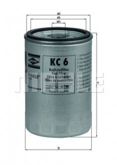 Фильтр топливный MAHLE / KNECHT KC 6 (фото 1)