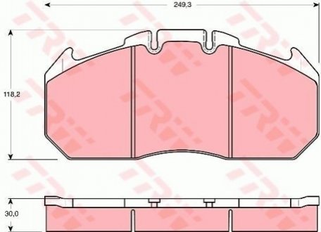 Комплект гальмівних колодок, дискове гальмо TRW GDB5086