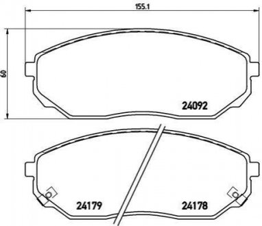 Гальмівні колодки дискові BREMBO P30019 (фото 1)