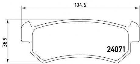 Колодки тормозные (задние) Chevrolet Lacetti/Nubira 05-/Daewoo Nubira 97- BREMBO P10001