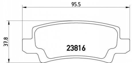 Колодки тормозные (задние) Toyota Corolla 1.4-2.0D 00- BREMBO P83065