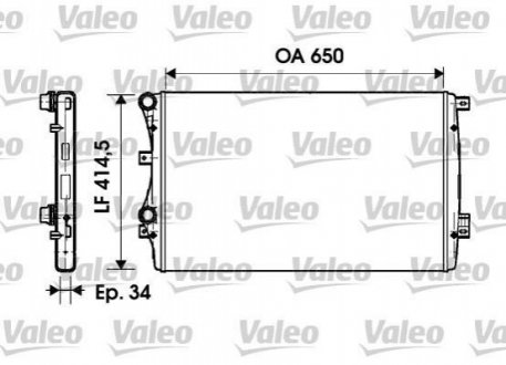 Радиатор охлаждения VW Caddy III 1.9TDI BJB (+/- AC) Valeo 732872 (фото 1)