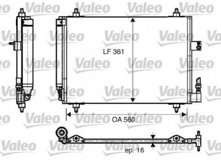 Радиатор кондиционера Citroen C5 II/III/C6/Peugeot 407 1.6-3.0D 02- Valeo 817824 (фото 1)