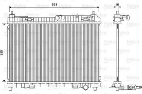 Радиатор охлаждения Ford B-max/Fiesta 1.25-1.6 08- Valeo 701603