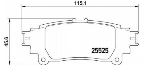 Колодки тормозные (задние) Lexus GS 11-/IS 13-/Toyota Prius Plus 08- BREMBO P83132