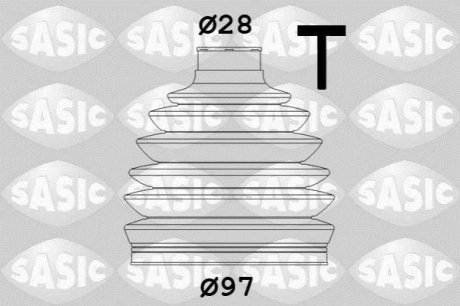 Пыльник шруса (наружный) VW T5 2.0/1.9TDI 03- (термопласт) SASIC 1906061 (фото 1)