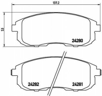 Колодки тормозные (передние) Nissan Juke/ Pulsar/ Tiida 07- BREMBO P23126