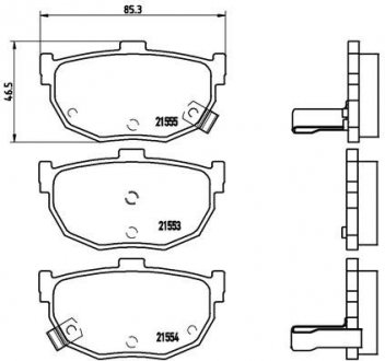 Колодки тормозные (задние) Hyundai Elantra 00-06/Coupe 96-09/Kia Cerato 04-/Nissan Maxima 88-94 BREMBO P30003 (фото 1)