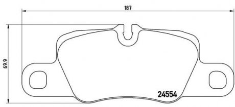 Колодки тормозные (задние) Porsche Panamera 11- BREMBO P65020