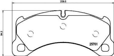 Колодки тормозные (передние) Porsche Cayenne 10- BREMBO P65033