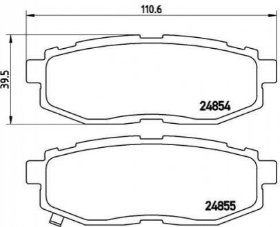Колодки тормозные (задние) Subaru Forester 13-/Tribeca 05- BREMBO P78018 (фото 1)