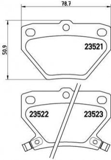 Колодки тормозные (задние) Toyota Corolla 01-08/Prius 00-09/Yaris/Celica 99-05 BREMBO P83052