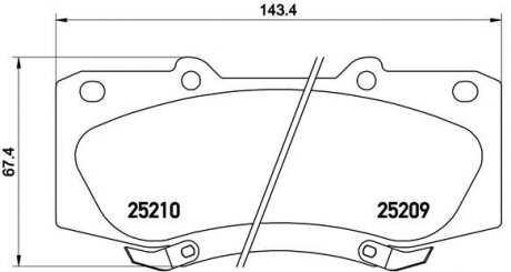 Колодки тормозные (передние) Toyota Hilux 2.5-4.0 d-4d 04- BREMBO P83140 (фото 1)