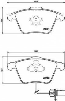 Колодки тормозные (передние) Audi A4 03-09/A6/A8 03-11/Seat Exeo 08-13 BREMBO P85097 (фото 1)