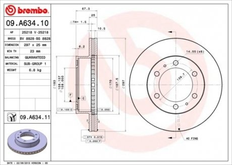 Автозапчасть BREMBO 09.A634.10