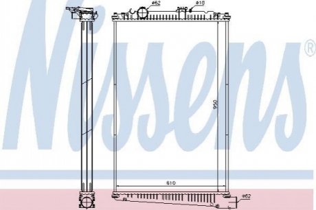 Радіатор системи охолодження, DAF 85 CF NISSENS 614420