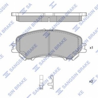 Колодки тормозные (передние) Nissan Rogue 07-13/Qashqai II 13-/X-Trail 19-/Renault Kadjar 15- Hi-Q (SANGSIN) SP1715 (фото 1)