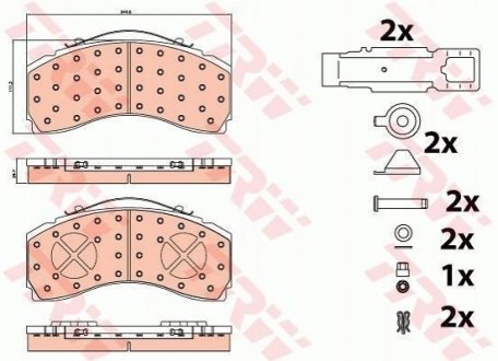 Комплект гальмівних колодок, дискове гальмо TRW GDB5111