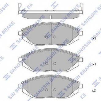 Колодки тормозные (передние) Chevrolet Spark/Matiz 10- Hi-Q (SANGSIN) SP1392