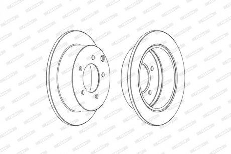 Диск тормозной (задний) Mitsubishi Lancer VIII 09-/Dodge Caliber 06- (262х10) FERODO DDF1986C (фото 1)