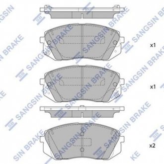 Колодки тормозные (передние) Hyundai Tucson 04-/ I40 11-/ IX35 10-/ Kia Sportage 09- Hi-Q (SANGSIN) SP1849