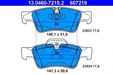 Колодки тормозные (задние) MB GL-class (X164)/R-class (W251) 06- ATE 13.0460-7219.2