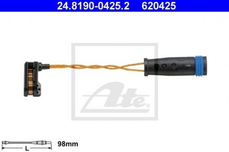 Датчик износа тормозных колодок MB E-class (W211/S211)/ M-class (W164/W166) 02- (L= 95mm) ATE 24.8190-0425.2