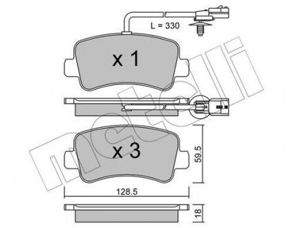 Колодки тормозные (задние) Renault Master III/Opel Movano B/Nissan NV400 10- Metelli 22-0899-0